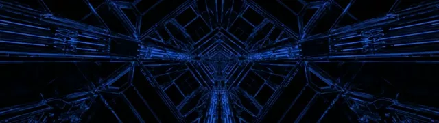 Blau Neon Tunnel Bildschirmschoner 32:9 Super Ultrawide 60fps VJ Loop PC