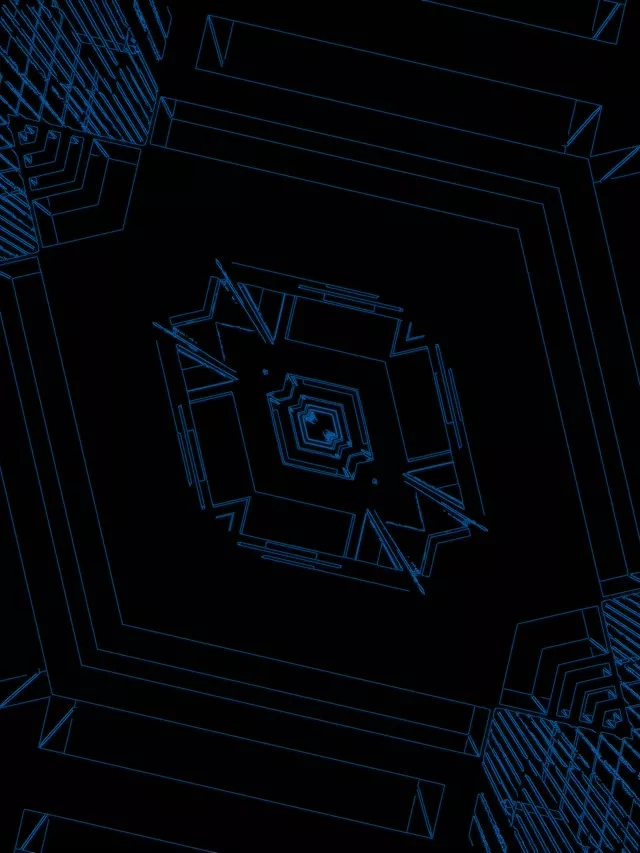 青ネオントンネル スクリーンセーバー 3:4 iPadポートレート 60fps VJLoops