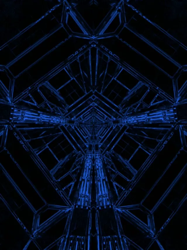 青ネオントンネル スクリーンセーバー 3:4 iPadポートレート 60fps VJLoops