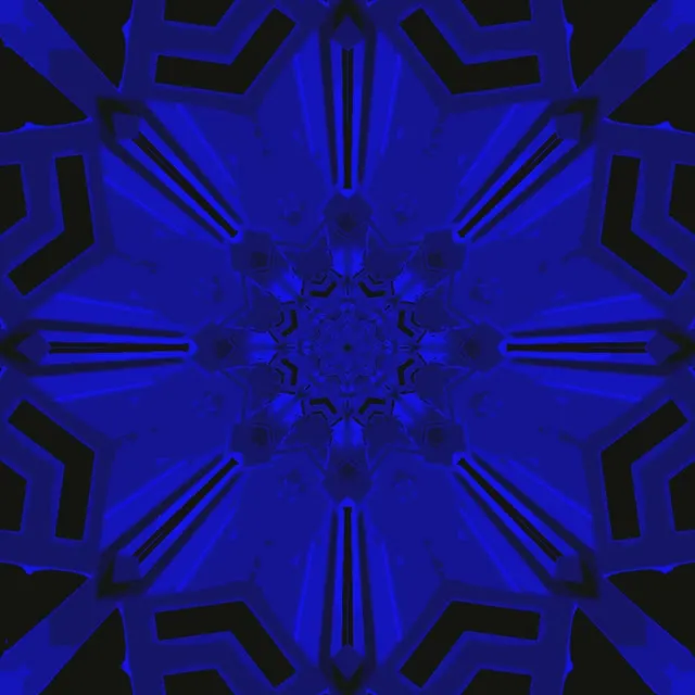 VJ Loop Tunel Neon Albastru Caleidoscop Stea Explozie 1:1 Pătrat 60fps Screensaver