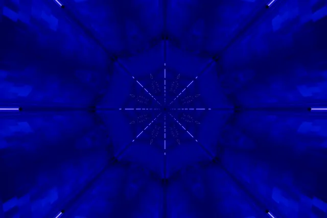 Неонов тунел син калейдоскоп звезда VJ Loop 3:2 Surface 60fps скрийнсейвър