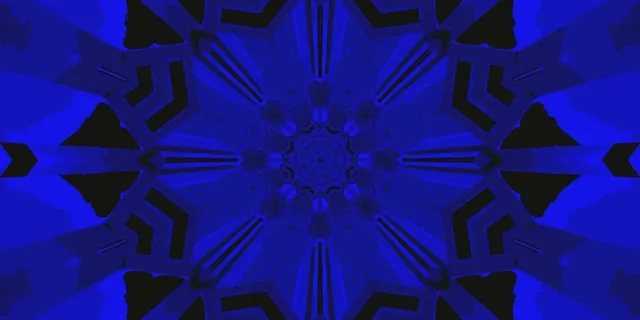 Túnel Neón Azul Caleidoscopio Estrela VJ Loop 2:1 Univisium 60fps Protector de Pantalla