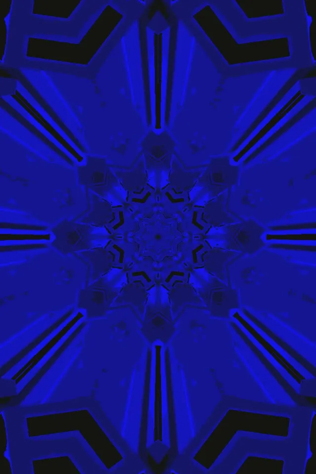 Terowongan Neon Bintang Kaleidoskop Biru VJ Loop 2:3 Foto Portrait 60fps Screensaver
