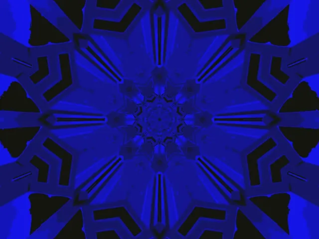 VJLoops 霓虹隧道蓝色万花筒星爆 4:3 经典 60fps 屏保