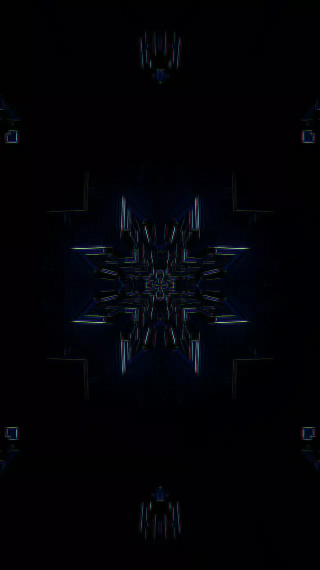 Blue Neon Tunnel Kaleidoscope Burst 9:16 Reels 60fps VJ Loop Screensaver