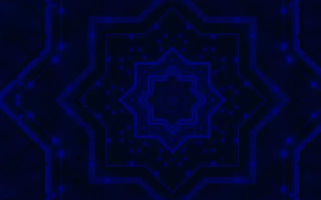 מנהרת ניאון כחול מנדלת כוכב VJ Loop 60fps 16:10 MacBook שומר מסך