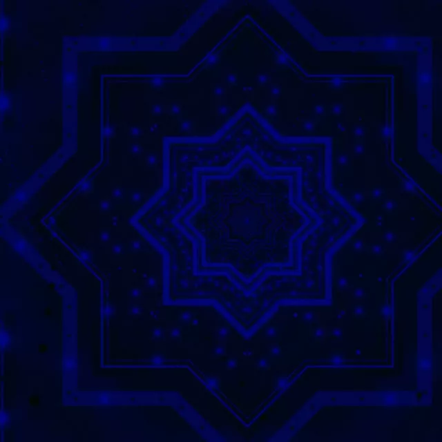 Neonowy Tunel Niebieska Gwiazda Mandala Wir VJ Loop 1:1 Square 60fps Wygaszacz Ekranu