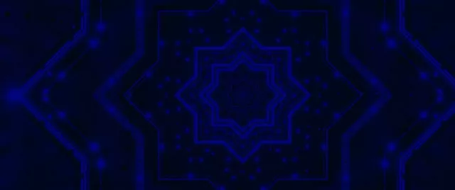 Neon Tunnel Blå Stjärna Virvel VJ Loop 2.39:1 Cinemascope 60fps Skärmsläckare