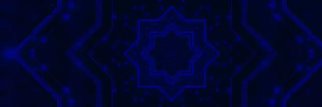 Neon Tunnel Asul Bituin Mandala Vj Loop 3:1 Triple Wide 60fps Screensaver