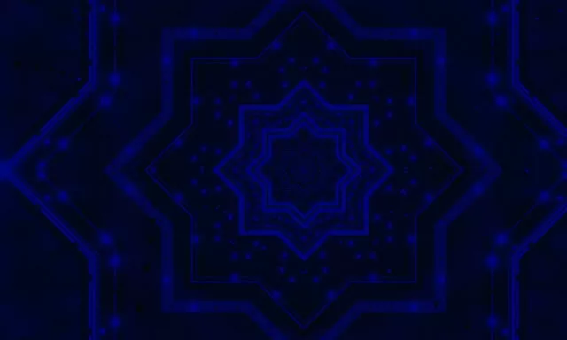 नियोन टनल ब्लू स्टार मंडला 5:3 वाइड 60fps स्क्रीनसेवर Vj Loop