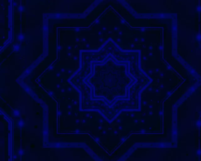 تونل نئون ماندالای ستاره آبی Loop 5:4 industrial 60fps محافظ صفحه VJ Loop