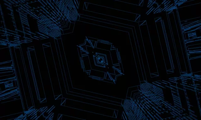 Blå Neon Tunnel Pauseskærm 5:3 Wide 60fps VJ Loop PC Laptop