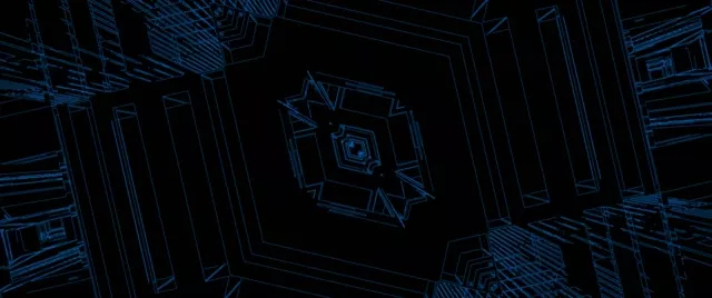 Blou Neon Tonnel Sluimerskerm 60fps 2.39:1 Cinemascope VJLoops PC Skootrekenaar