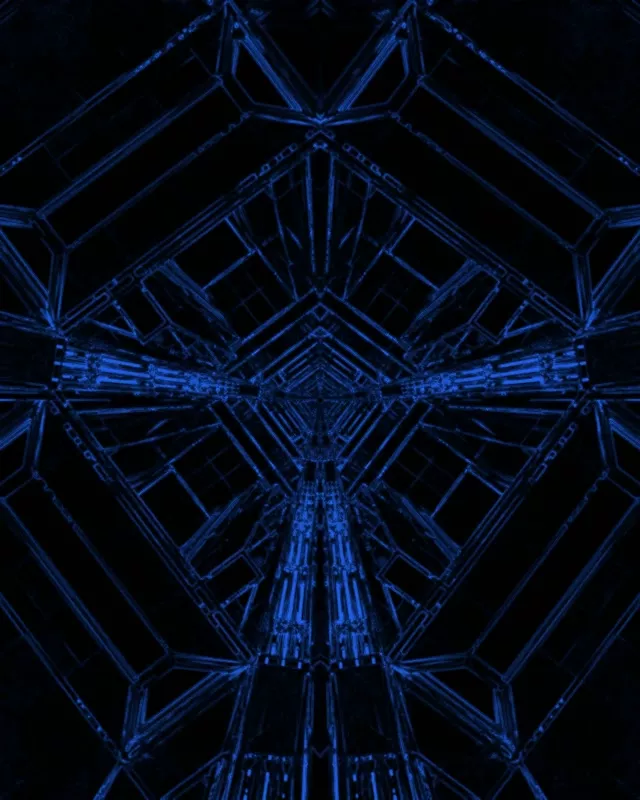 Mavi Neon Tüneli Ekran Koruyucu 60fps 4:5 Instagram VJLoops PC Laptop