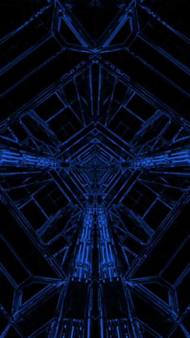 Blue Neon Tunnel Screensaver 60fps 9:16 Reels VJ Loop PC Laptop
