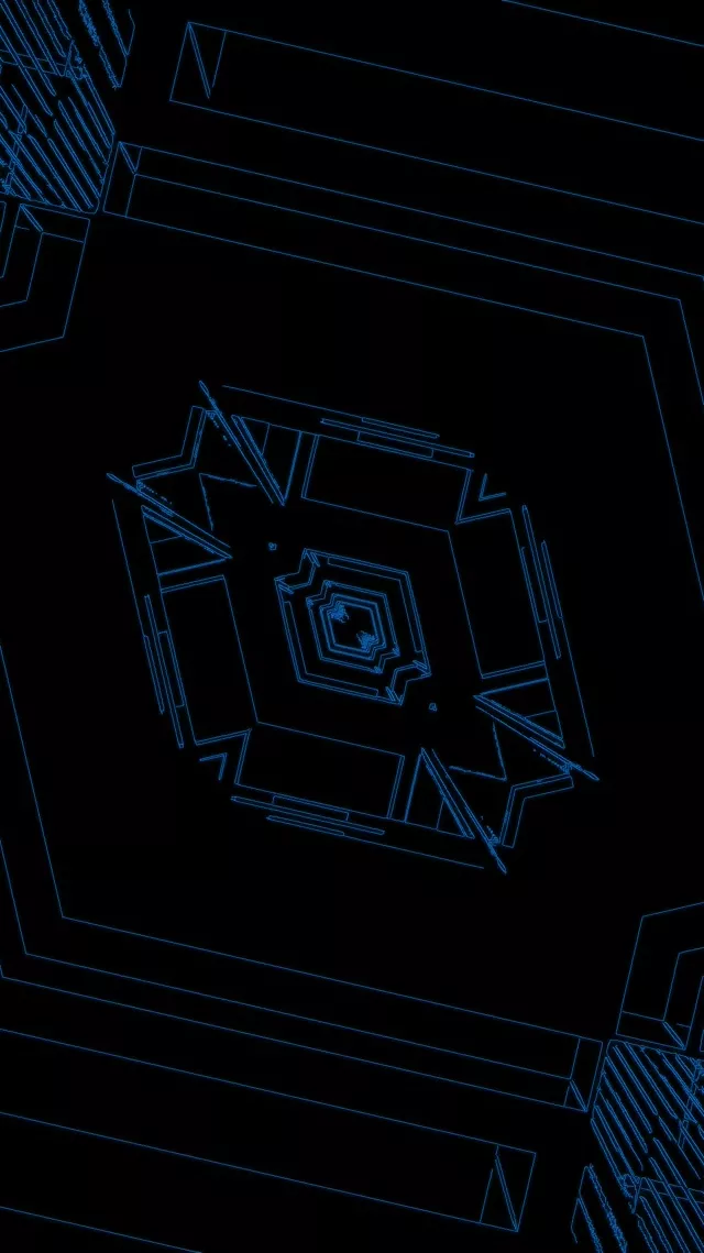 Blue Neon Tunnel Screensaver 60fps 9:16 Reels VJ Loop PC Laptop