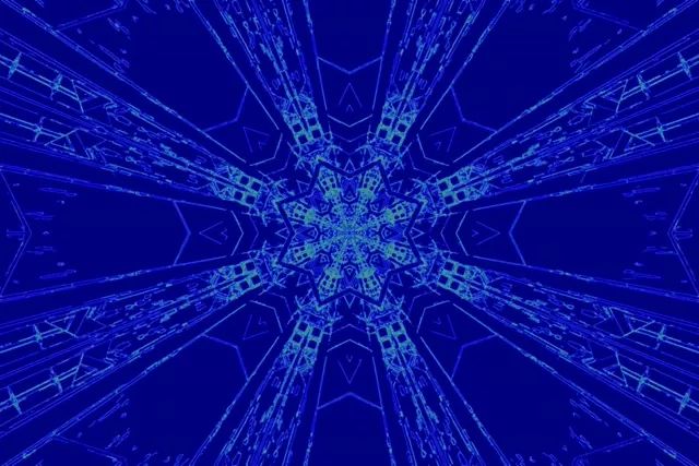 蓝色霓虹隧道雪花屏保 3:2 Surface 60fps VJLoops