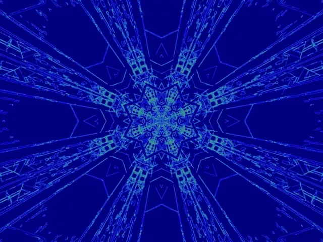 藍色霓虹隧道星形萬花筒螢幕保護程式 4:3 經典 60fps VJLoops