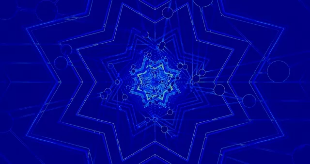 Blue Neon Tunnel Star Screensaver 4K Uhd 60Fps Vj Loop