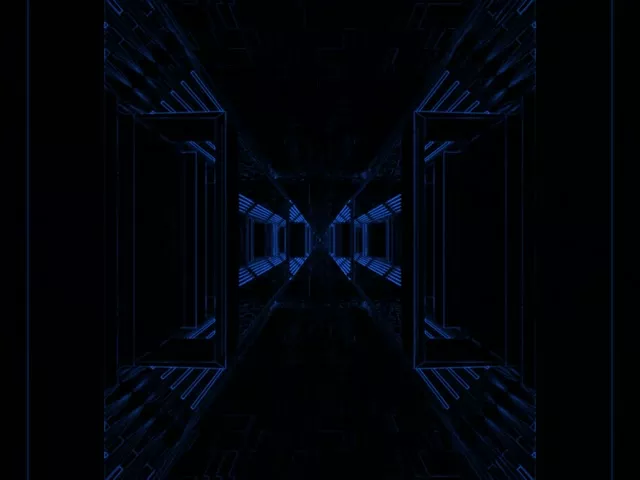青ネオントンネル VJループ 4:3 クラシック 60fps スクリーンセーバー 光るコリドー