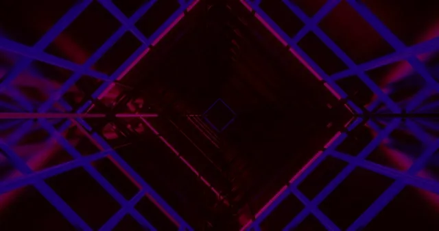 Blue Red Diamond Tunnel VJ Loop 4K 60fps | Neon