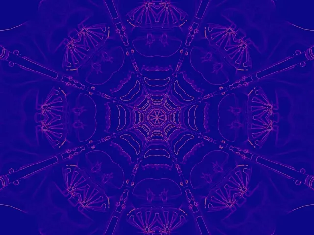 Túnel Néon Roxo Teia Araña Calidoscopio Vj Loop 4:3 Clásico 60fps Screensaver