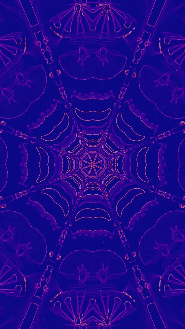 Neon Alagút Lila Pókháló Kaleidoszkóp VJLoops 9:16 Reels 60fps Képernyővédő