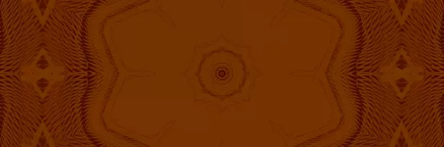 Symetrický hnedý a béžový vzor mandaly hviezdy s sústredovanými kruhmi v neonovom tuneli VJ loop