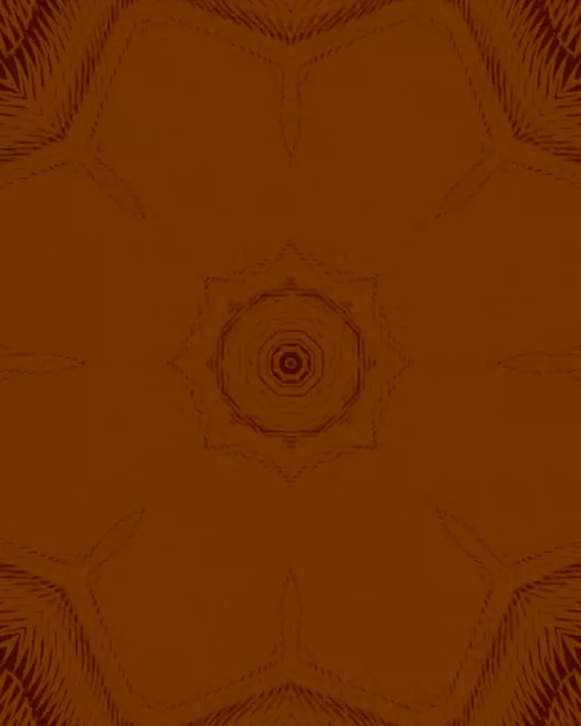 Cercuri mandala maro concentrice cu modele geometrice care radiază din centru, tunel neon VJ screensaver