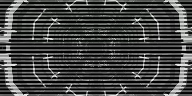 Neon Tunnel Octagon Raster VJ Loop 2:1 Univisium 60fps Screensaver