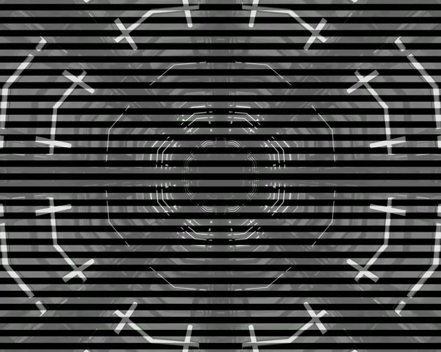 Neon Tunnel Octagon Grid VJ Loop 5:4 Industrial 60fps Screensaver