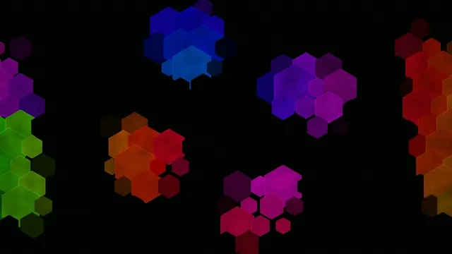 Colorful 3D Hexagon Clusters Animation on Black