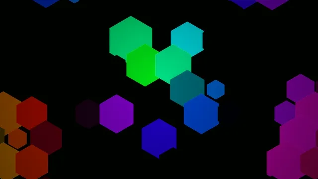 Colorful 3D Hexagon Shapes Loop Animation
