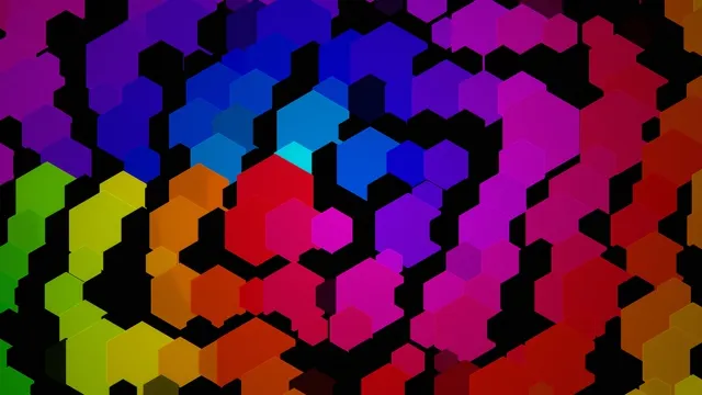 Colorful 3D Hexagonal Blocks Animation Background