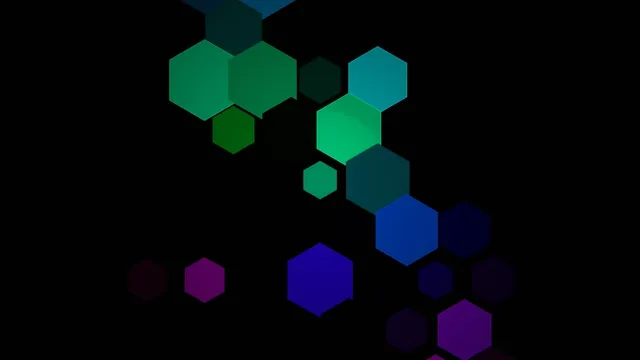 Colorful 3D Hexagons Animation on Black Background