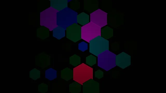 Colorful 3D Hexagons Floating Motion Graphic