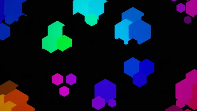 Colorful 3D Hexagons Motion Graphics Background