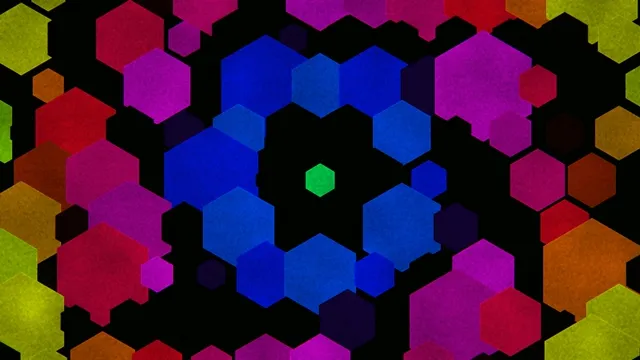 Colorful 4K hexagon mosaic motion background for broadcast and presentations