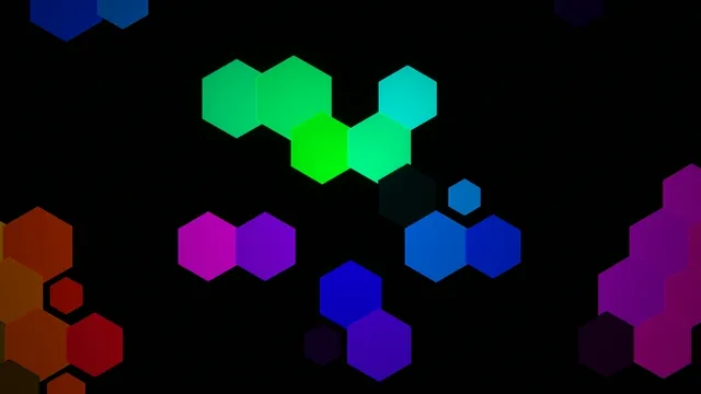 Colorful 4K hexagon motion background loop for video creators