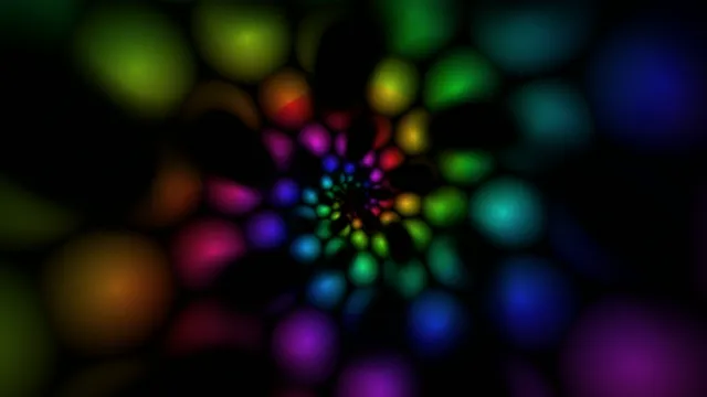 Colorful 4K neon spheres tunnel motion graphics loop