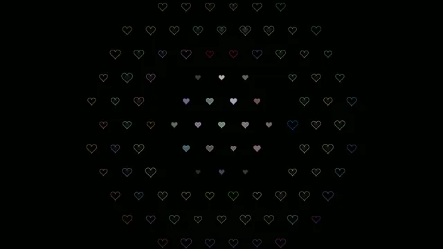 Colorful animated hearts 4K loop background for video projects