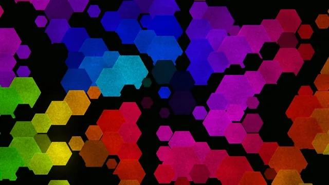 Colorful animated hexagon motion background 4K UHD widescreen