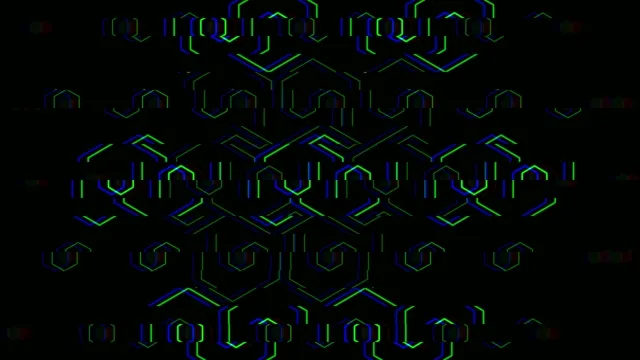 Colorful design with shapes and lines on a dark background