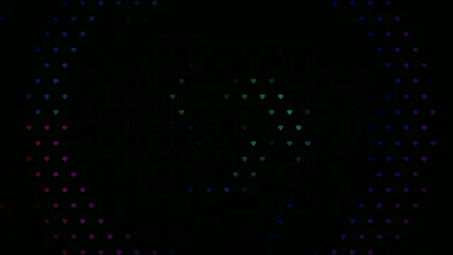 Colorful Floating Hearts Animation on Black Background