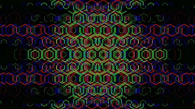 Colorful geometric pattern with bright shapes and lines