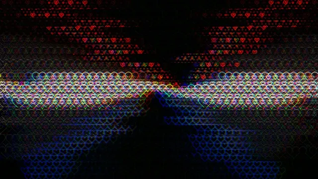 Colorful heart particles 4K UHD widescreen background loop