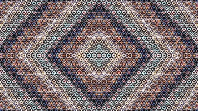 Colorful heart pattern 4K seamless loop motion background