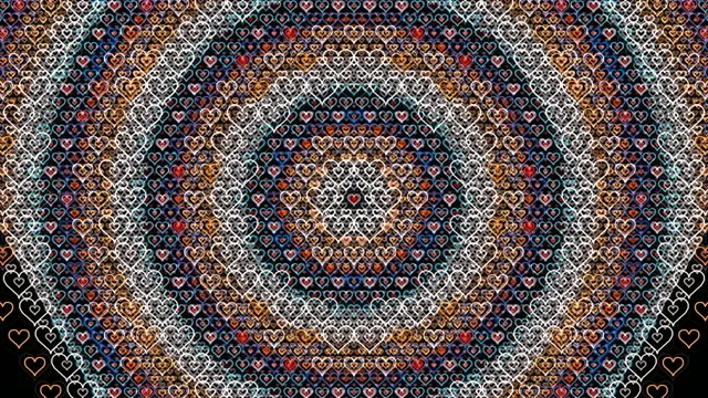 Colorful heart pattern 4K seamless looping background for video