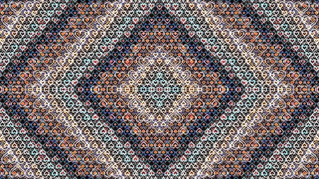 Colorful heart pattern 4K UHD widescreen motion background loop