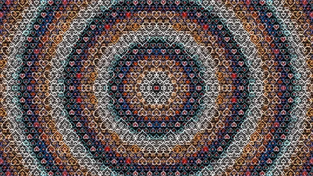Colorful heart pattern 4K ultra HD widescreen background loop